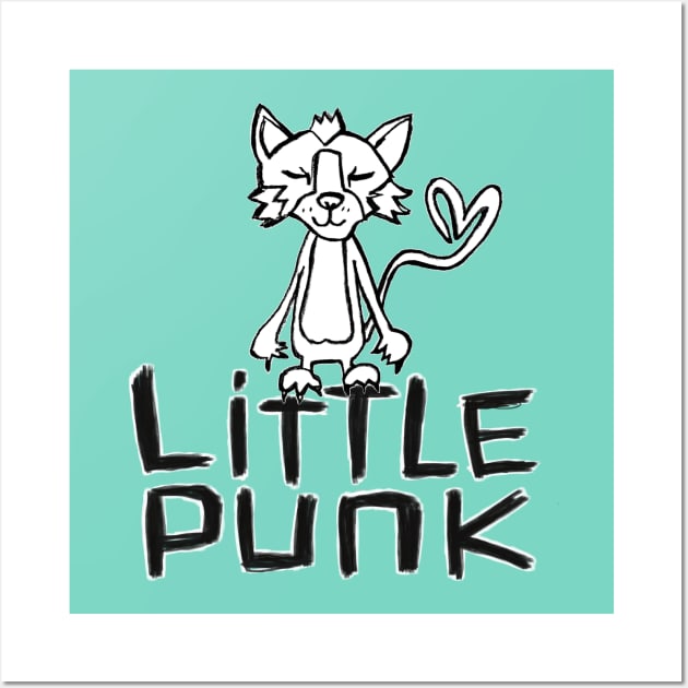 Little Punk Cat for little punk Wall Art by badlydrawnbabe